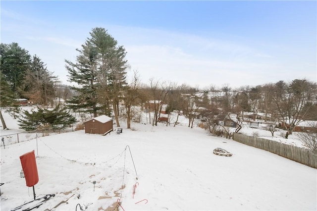 view of snowy yard