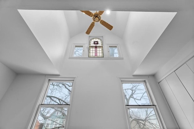 interior details with ceiling fan