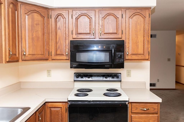 kitchen with electric stove and sink