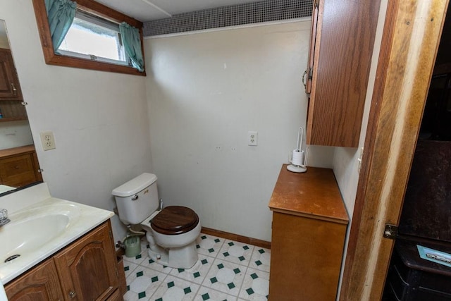 bathroom with toilet and vanity