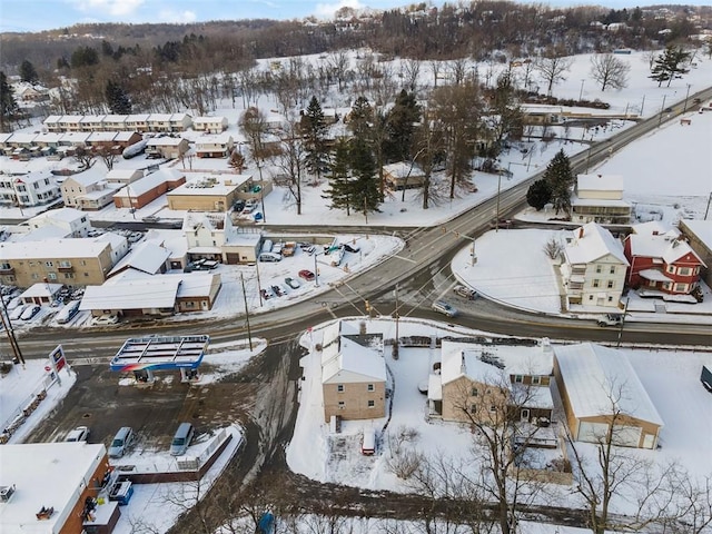 view of snowy aerial view