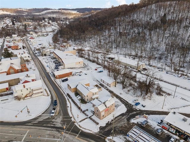 view of snowy aerial view