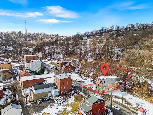 view of snowy aerial view