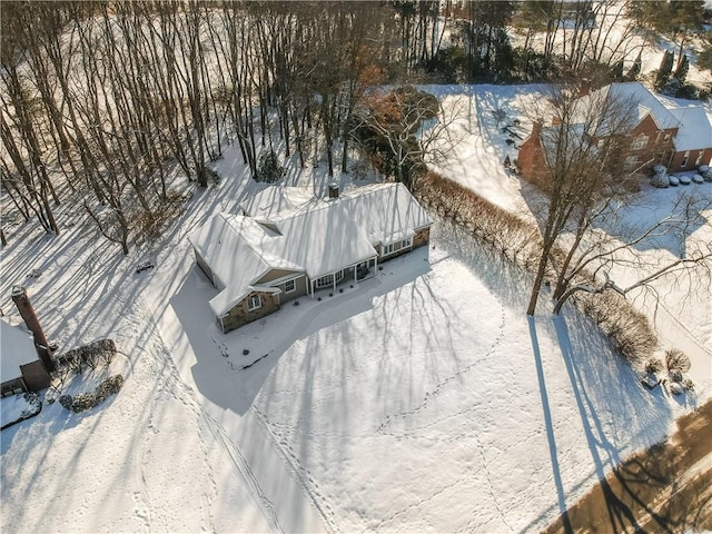 view of snowy aerial view