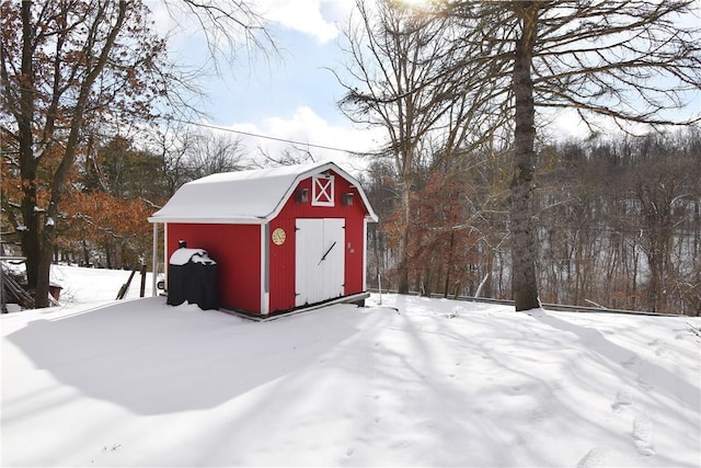 view of snow covered structure