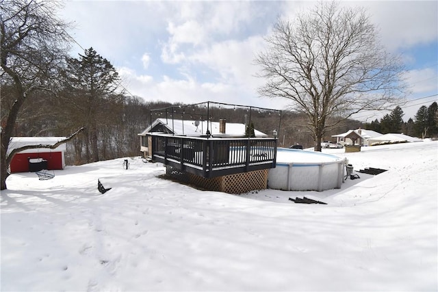 exterior space with a wooden deck