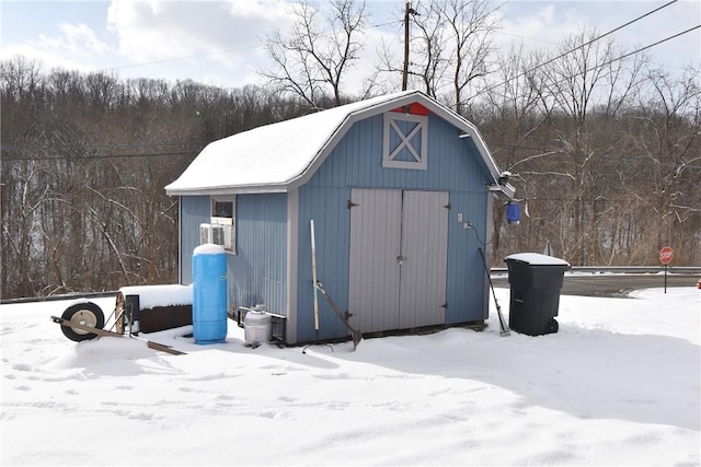 view of snow covered structure