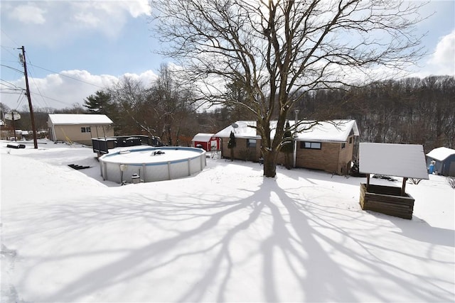 view of snowy yard