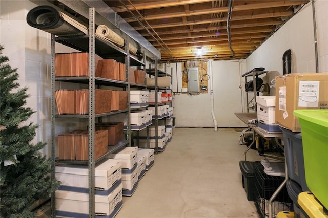 storage room featuring electric panel