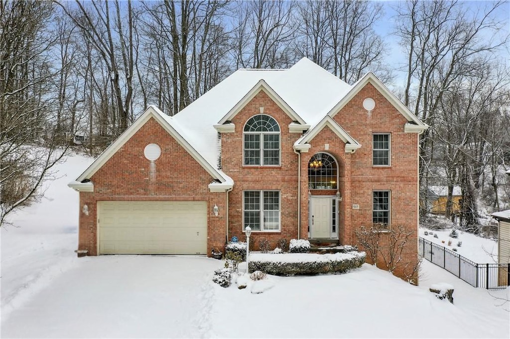 view of property with a garage