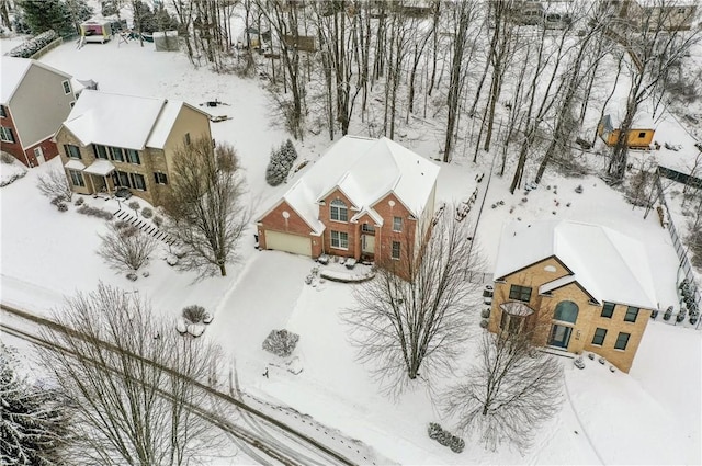 view of snowy aerial view