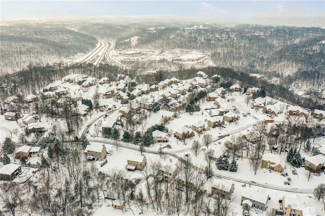 view of snowy aerial view