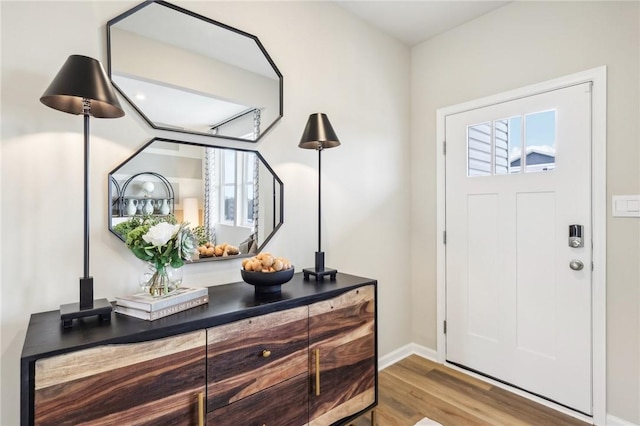 entryway featuring hardwood / wood-style floors