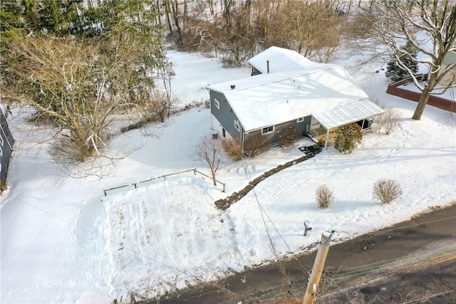 view of snowy aerial view