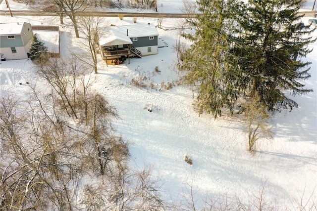 view of snowy aerial view