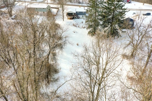 view of snowy aerial view