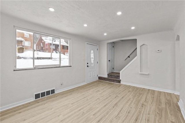 entrance foyer featuring light hardwood / wood-style flooring