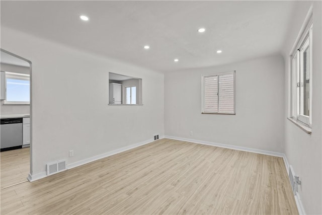 empty room featuring light wood-type flooring