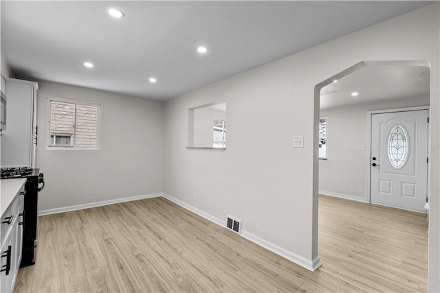 interior space featuring light wood-type flooring