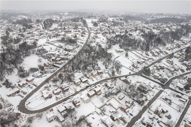 view of snowy aerial view