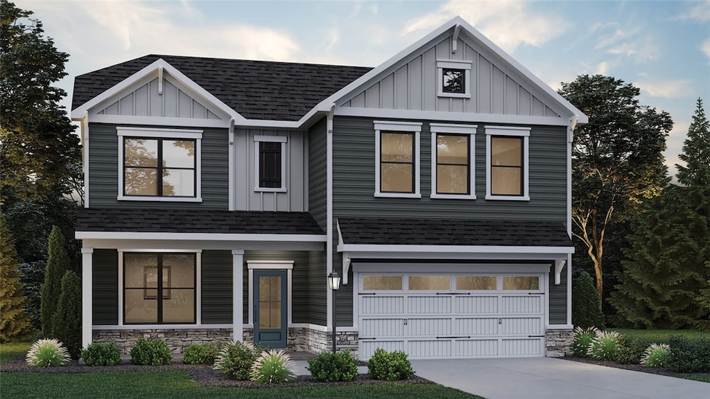 view of front of house featuring a garage