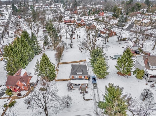 view of snowy aerial view