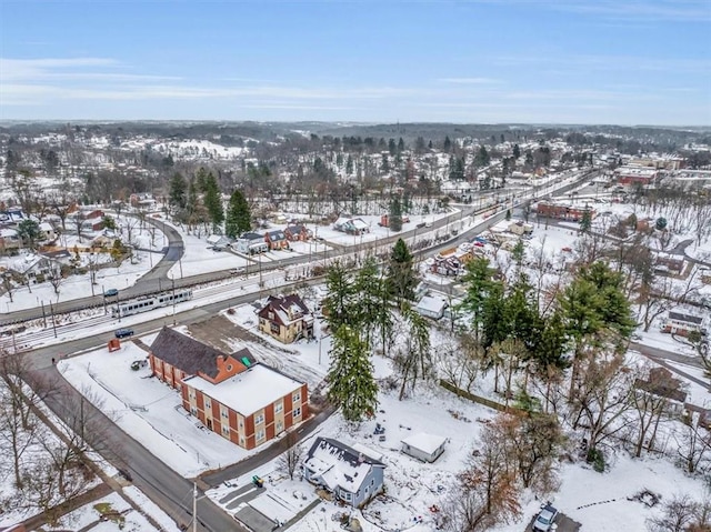 view of snowy aerial view