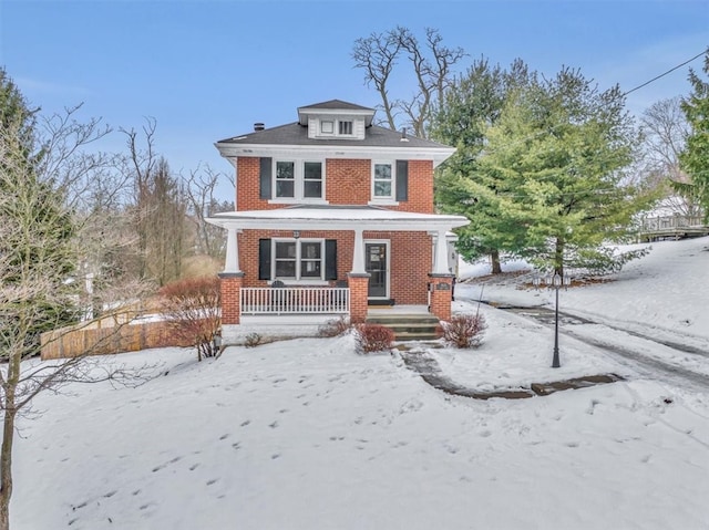 view of front of house featuring covered porch