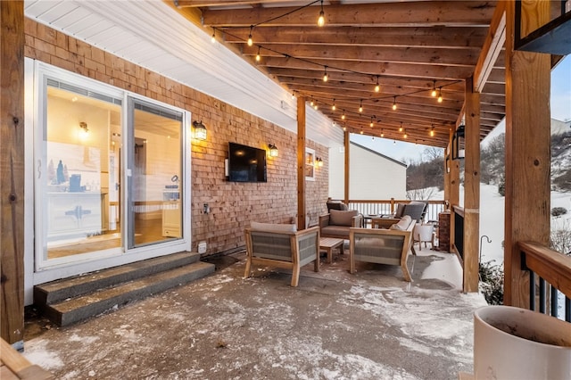 view of patio featuring an outdoor living space