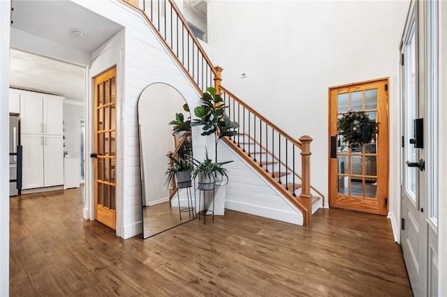 foyer featuring dark hardwood / wood-style flooring