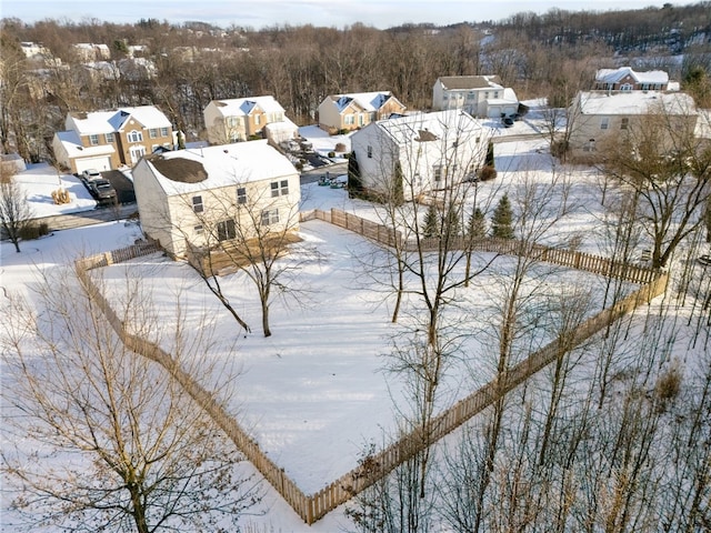 view of snowy aerial view