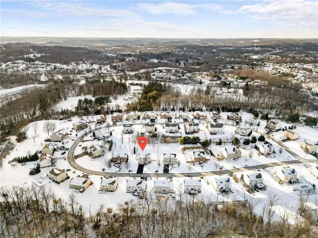 view of snowy aerial view