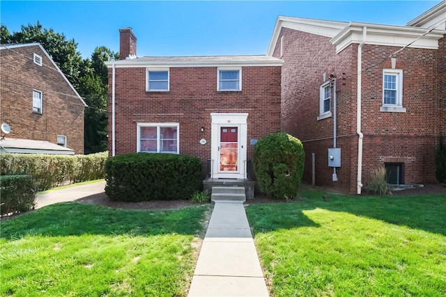 view of front of house with a front yard