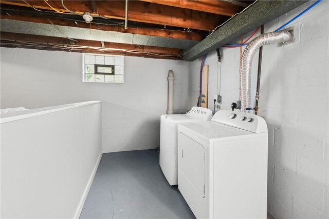 laundry area with independent washer and dryer