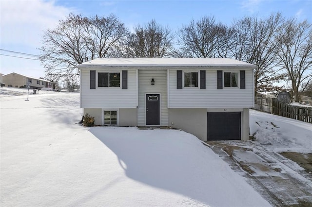 bi-level home with a garage