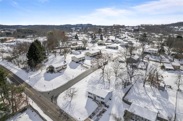 view of snowy aerial view