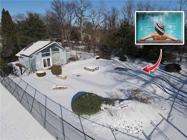 view of snowy yard