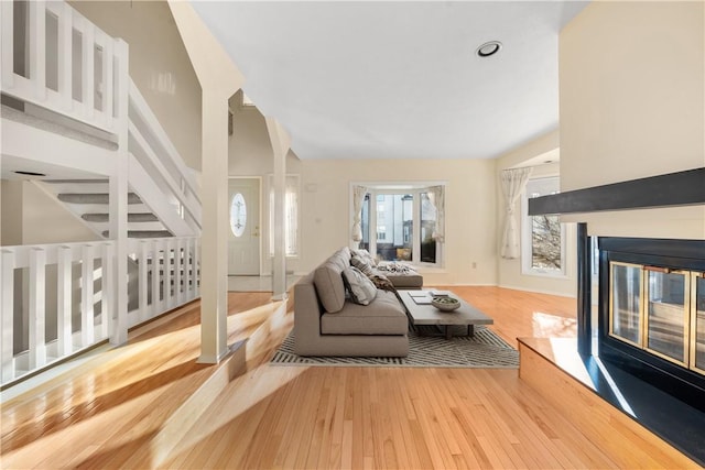 living room featuring hardwood / wood-style flooring