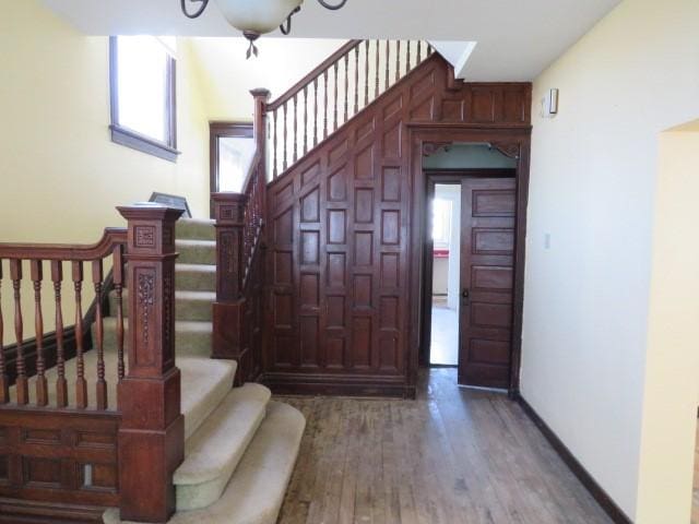 entrance foyer with hardwood / wood-style flooring