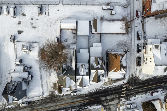 view of snowy aerial view