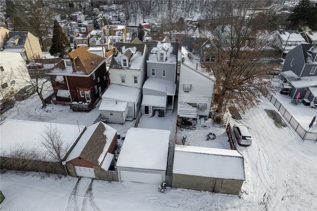 view of snowy aerial view