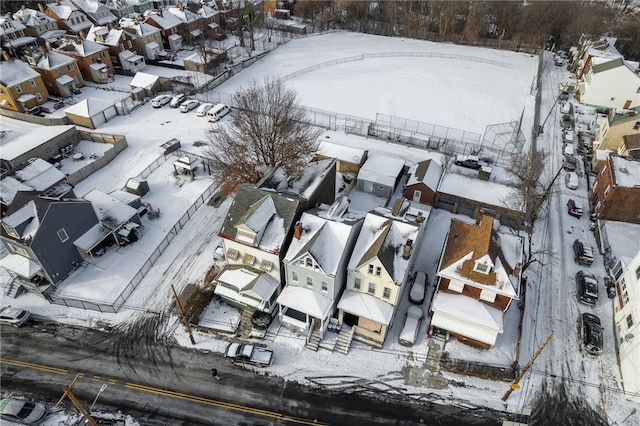 view of snowy aerial view