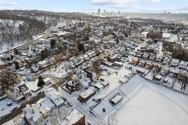 view of snowy aerial view