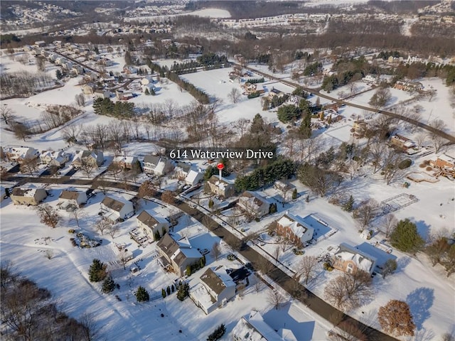 view of snowy aerial view