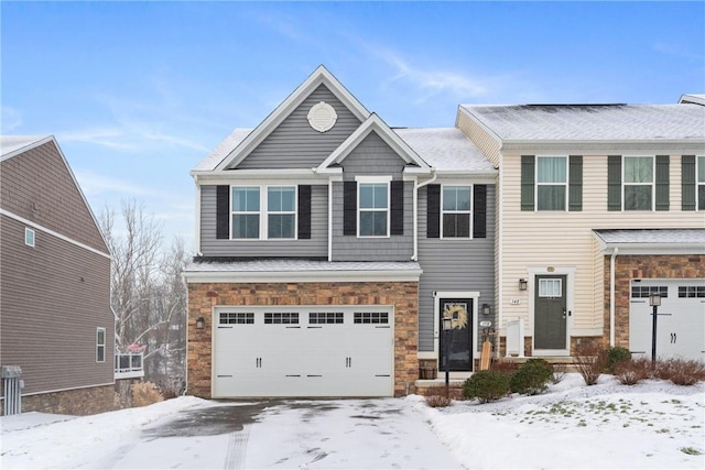 view of front of home with a garage