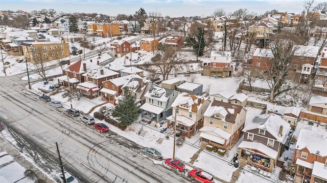 view of snowy aerial view