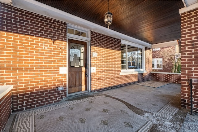 property entrance with a porch