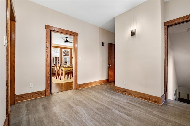 interior space with hardwood / wood-style flooring