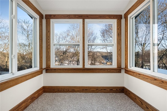 view of unfurnished sunroom