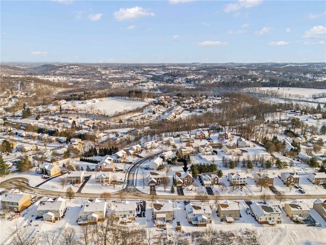 view of snowy aerial view